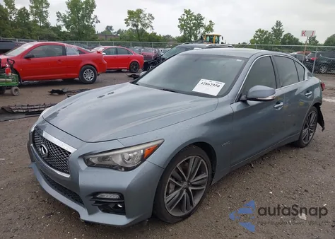 2014 Infiniti Q50 Hybrid Sport из США, поврежденный, VIN JN1AV7AR7EM700323